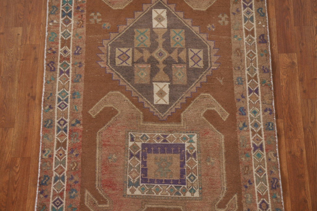 Vintage Meshkin Persian Runner Rug 4x13