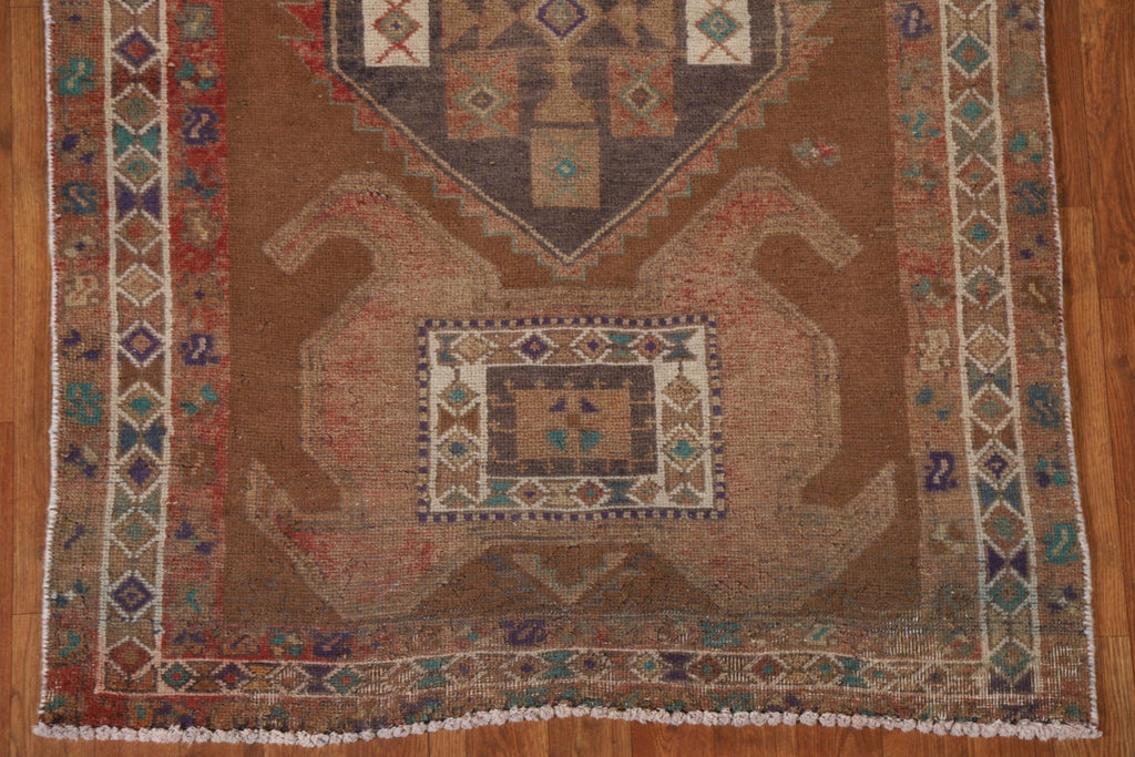 Vintage Meshkin Persian Runner Rug 4x13