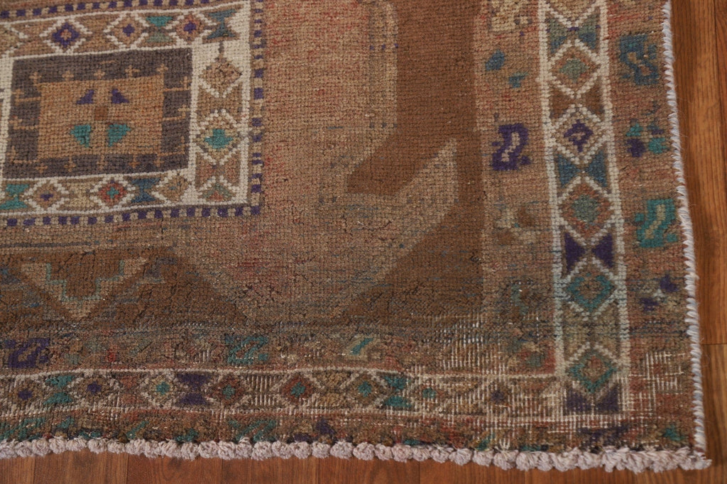 Vintage Meshkin Persian Runner Rug 4x13