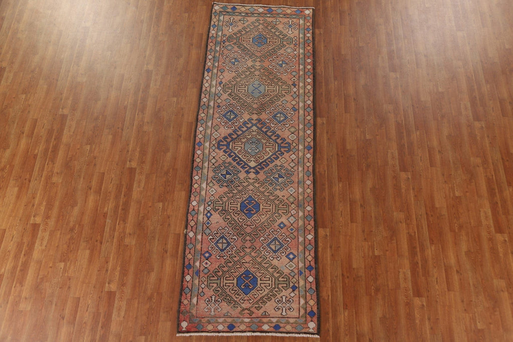 Vintage Hamedan Persian Runner Rug 3x10