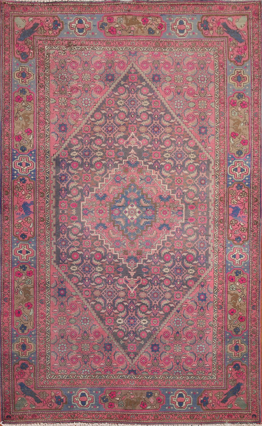 Vintage Geometric Gholtogh Persian Area Rug 4x7