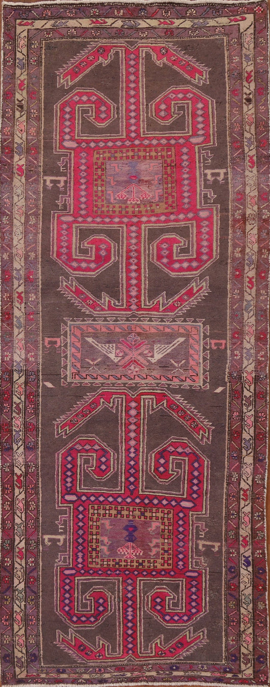 Tribal Geometric Meshkin Persian Runner Rug 4x10