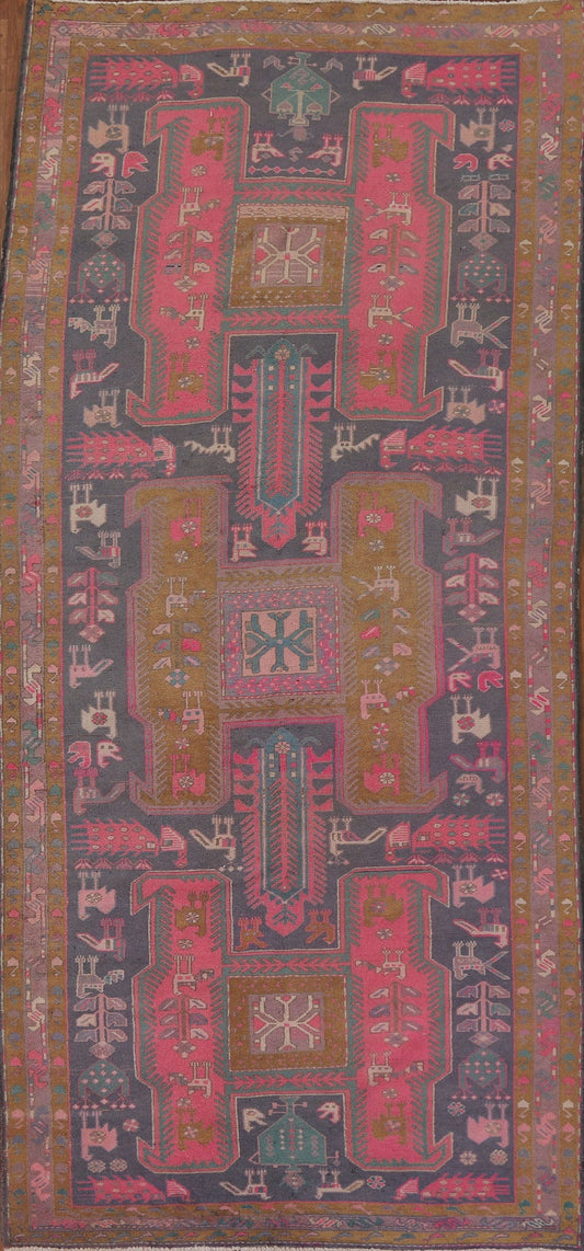 Vintage Meshkin Persian Runner Rug 4x10