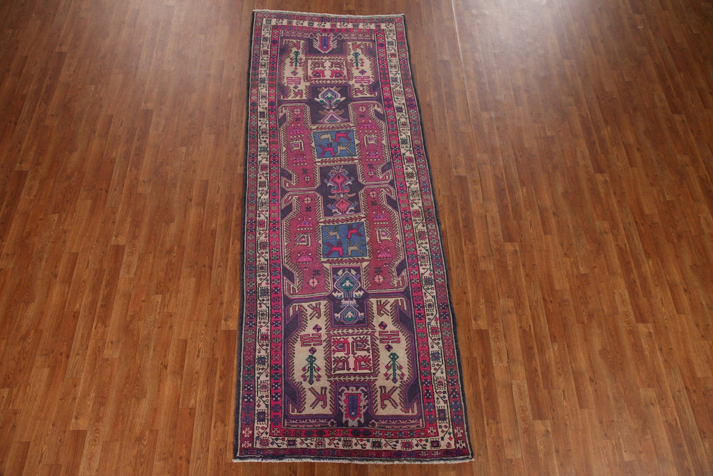 Handmade Meshkin Persian Runner Rug 4x10