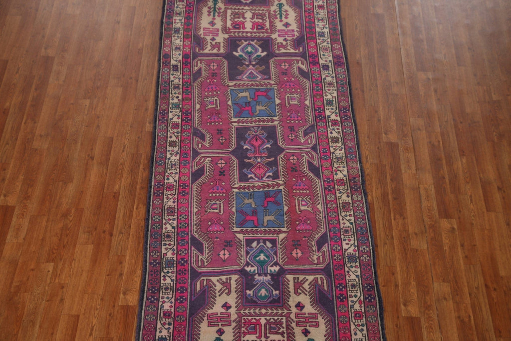 Handmade Meshkin Persian Runner Rug 4x10