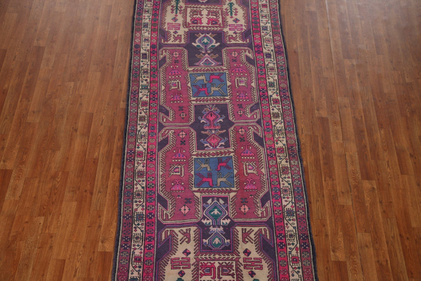 Handmade Meshkin Persian Runner Rug 4x10