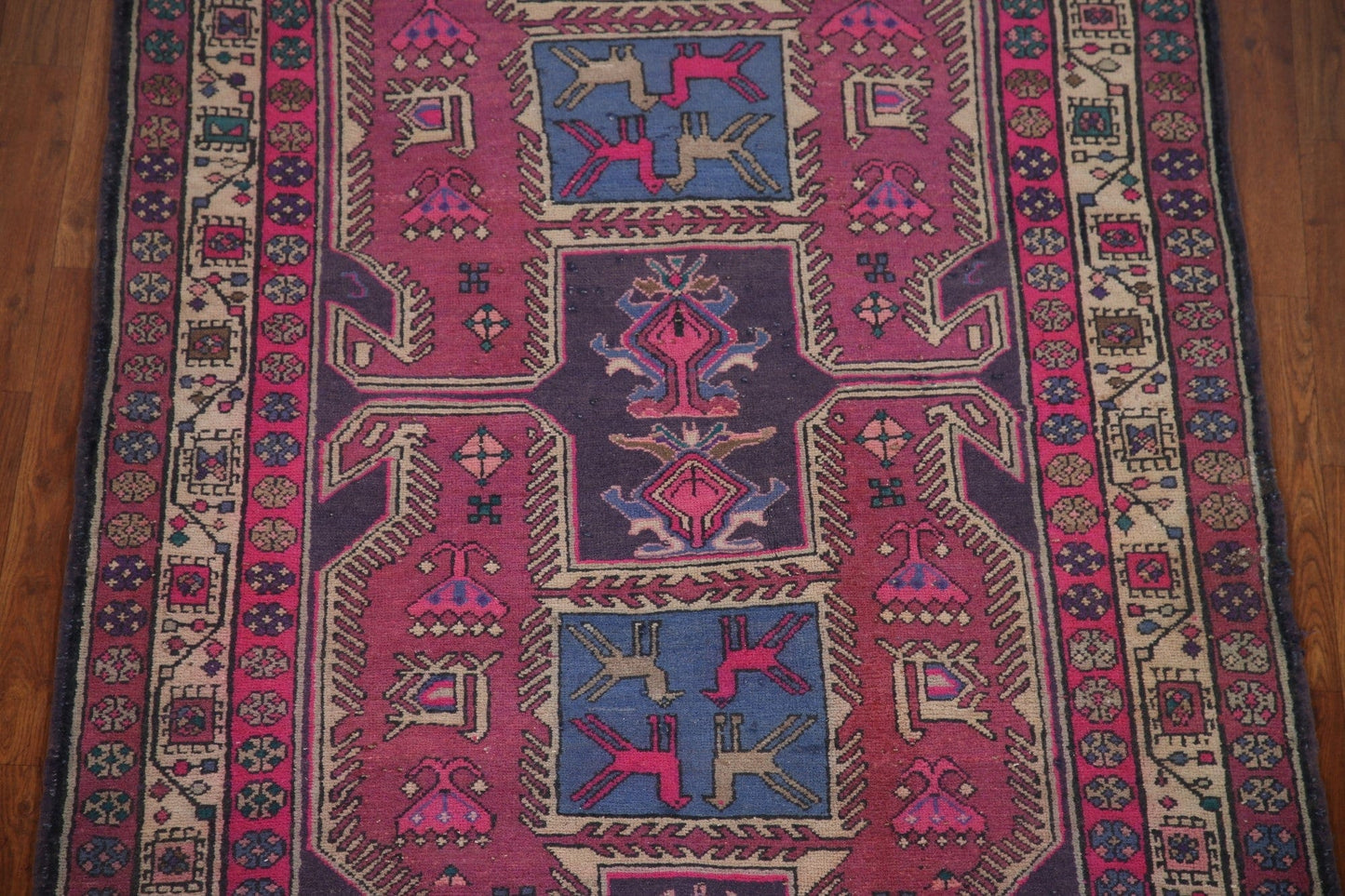 Handmade Meshkin Persian Runner Rug 4x10