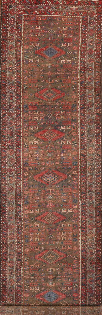 Geometric Heriz Persian Runner Rug 4x14