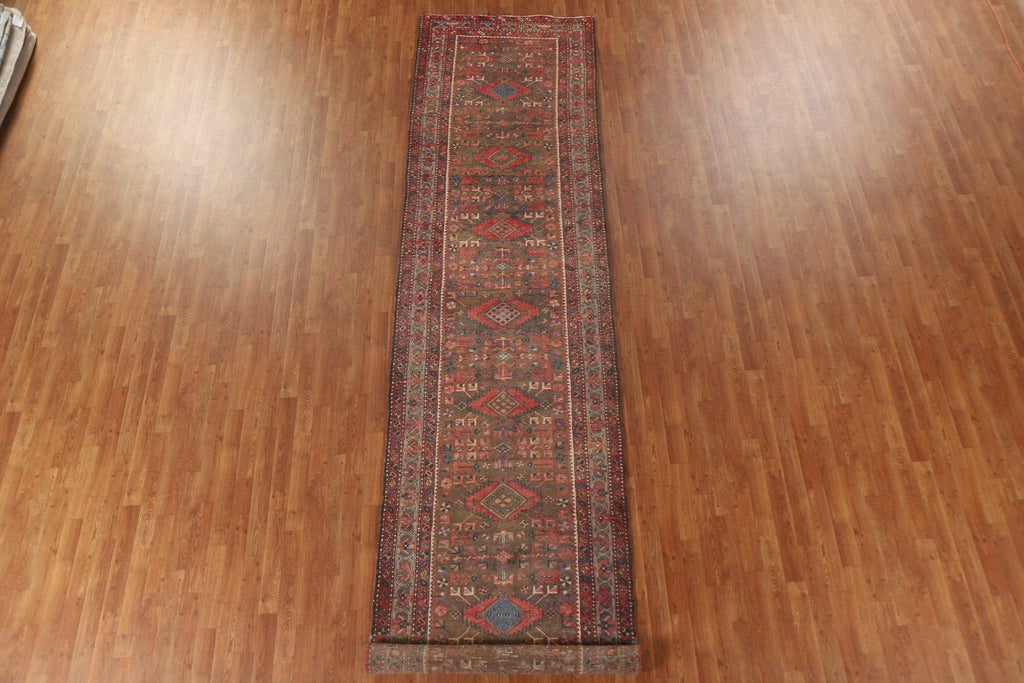 Geometric Heriz Persian Runner Rug 4x14