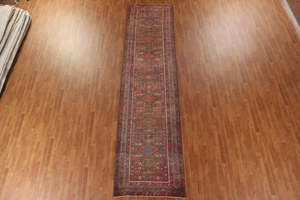 Geometric Heriz Persian Runner Rug 4x14