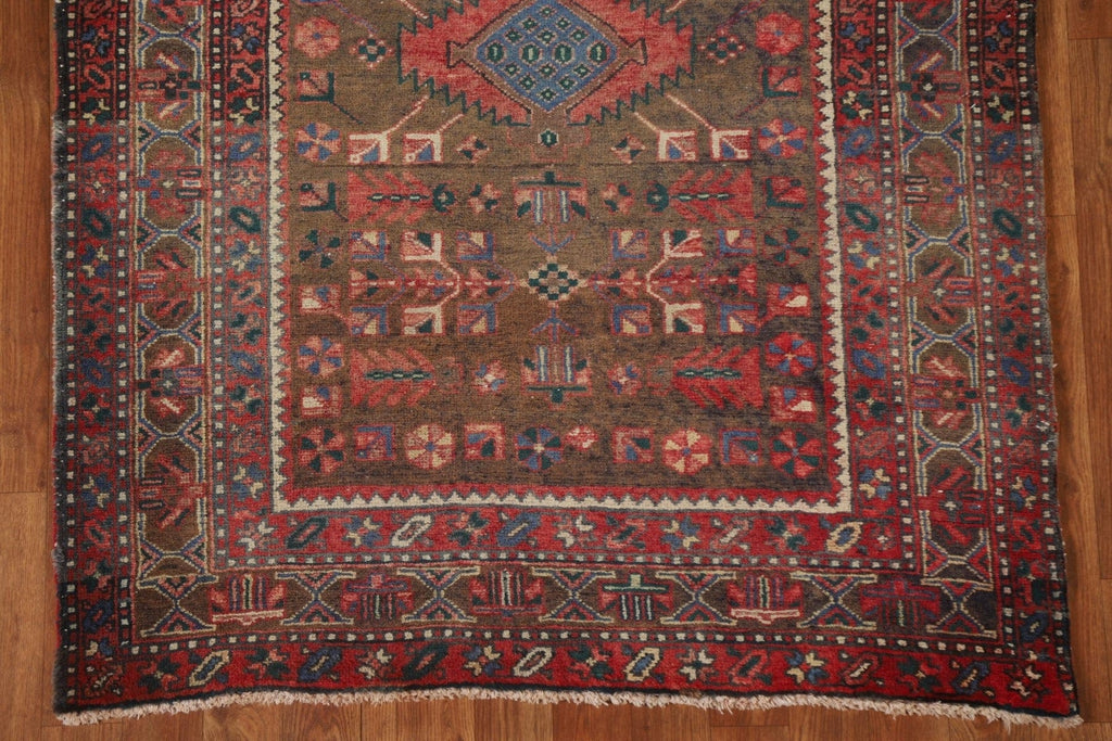 Geometric Heriz Persian Runner Rug 4x14