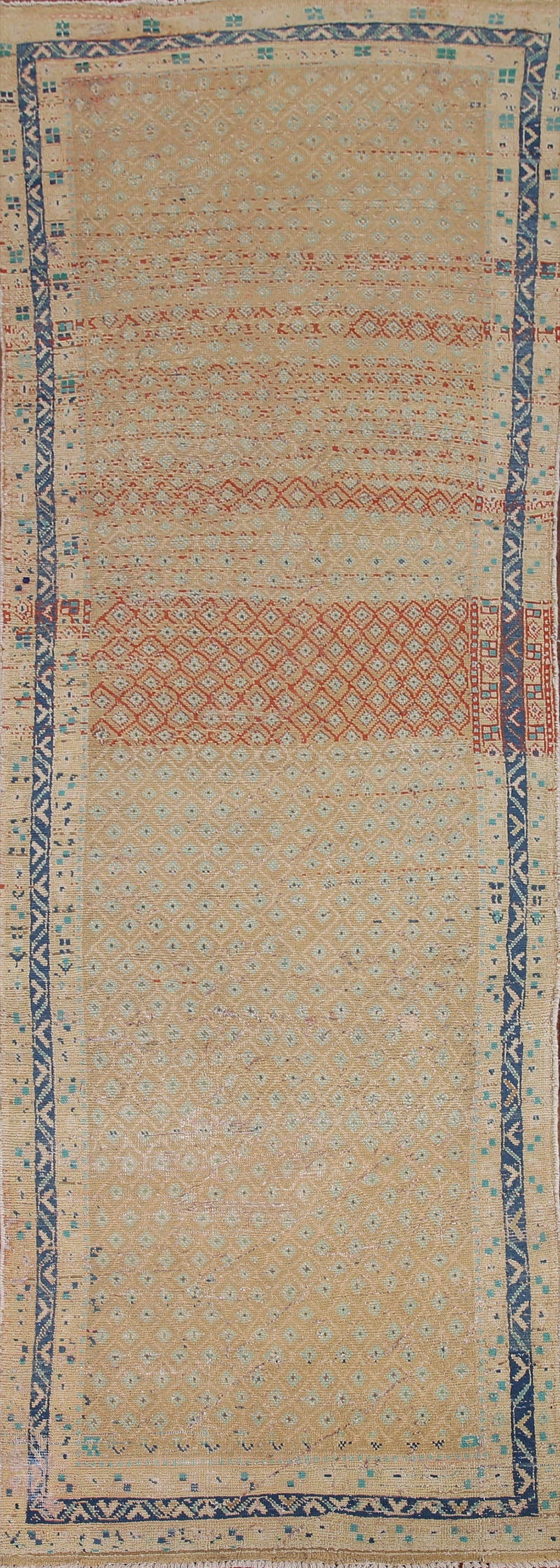 Distressed Botemir Persian Runner Rug 3x10