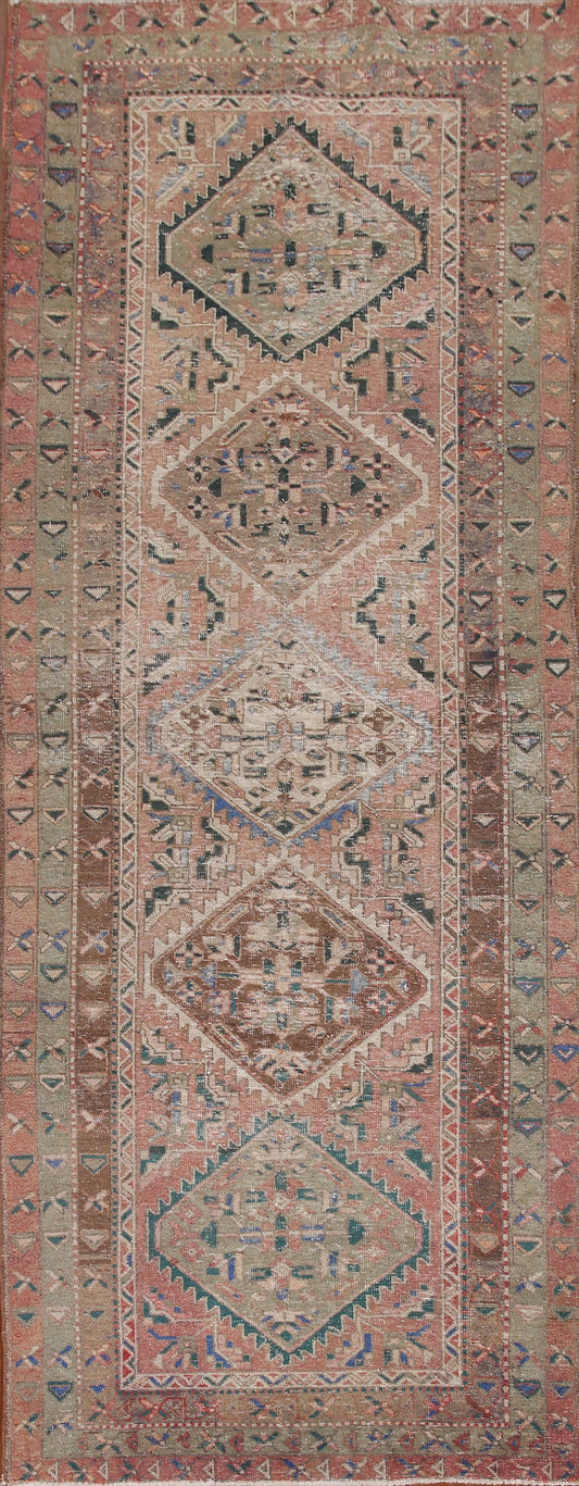 Geometric Tabriz Persian Runner Rug 4x11