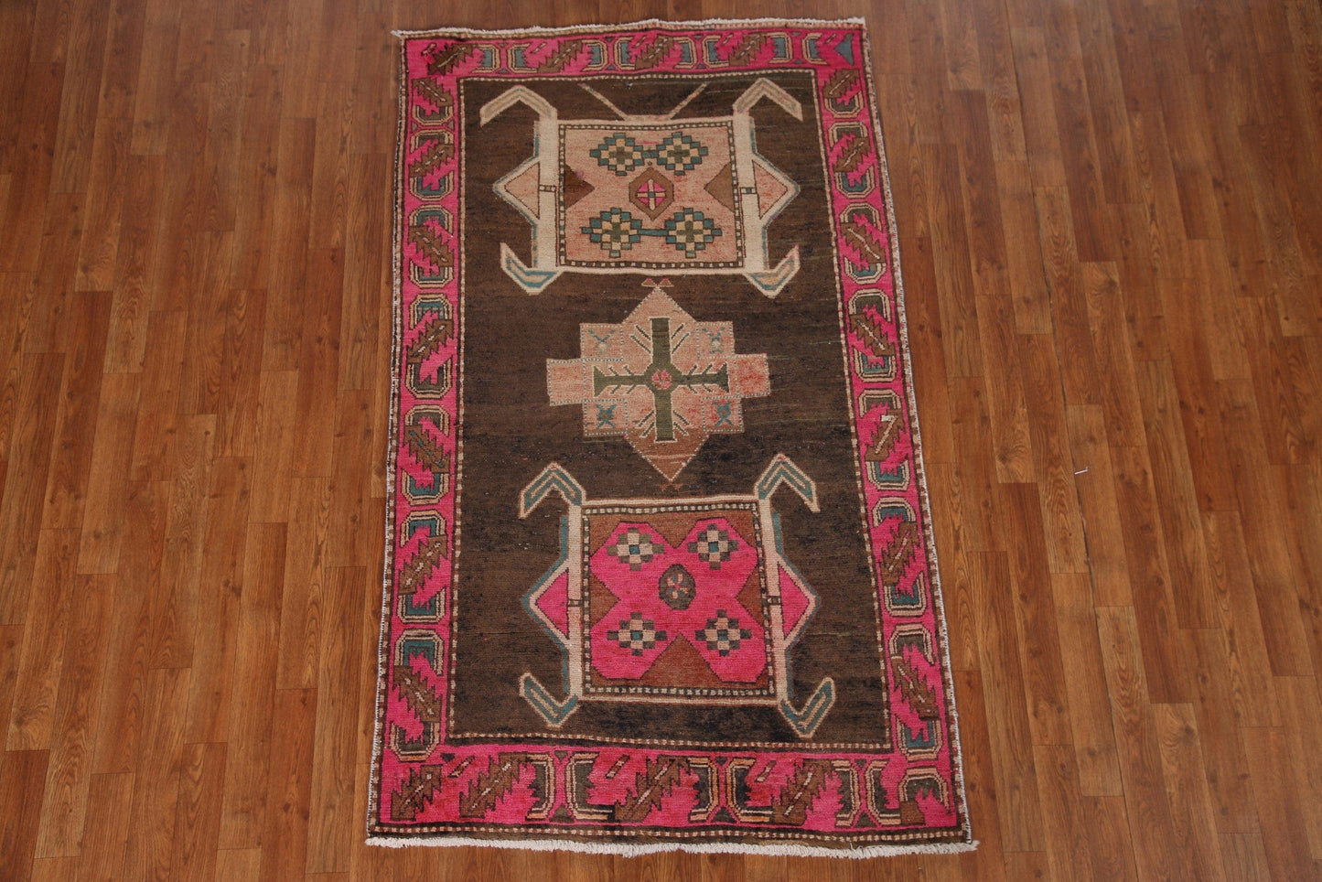 Vintage Meshkin Persian Area Rug 4x6