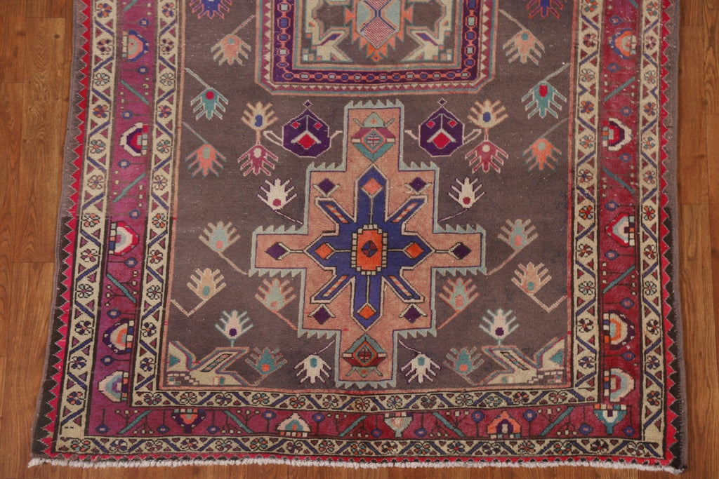 Vintage Wool Ardebil Persian Runner Rug 4x10