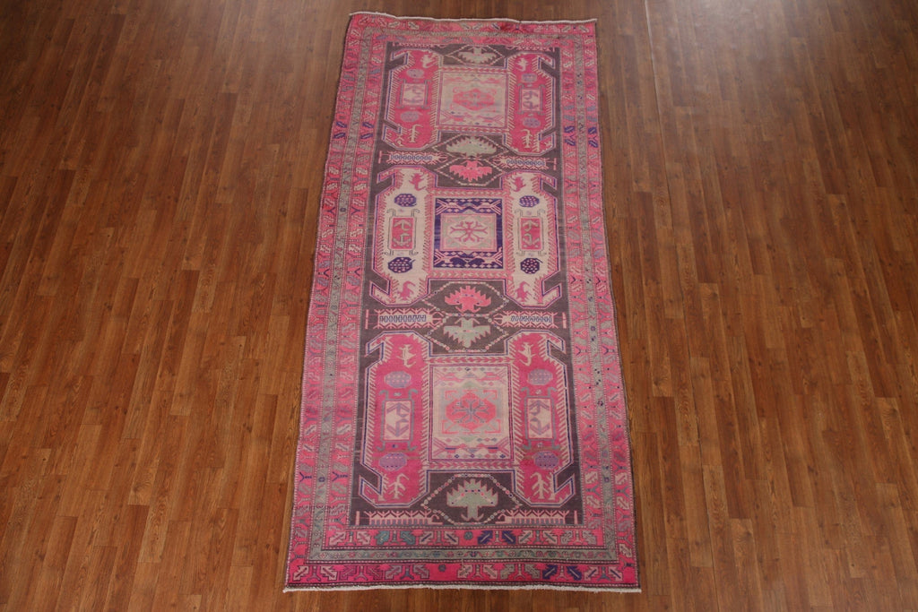 Vintage Meshkin Persian Runner Rug 4x9