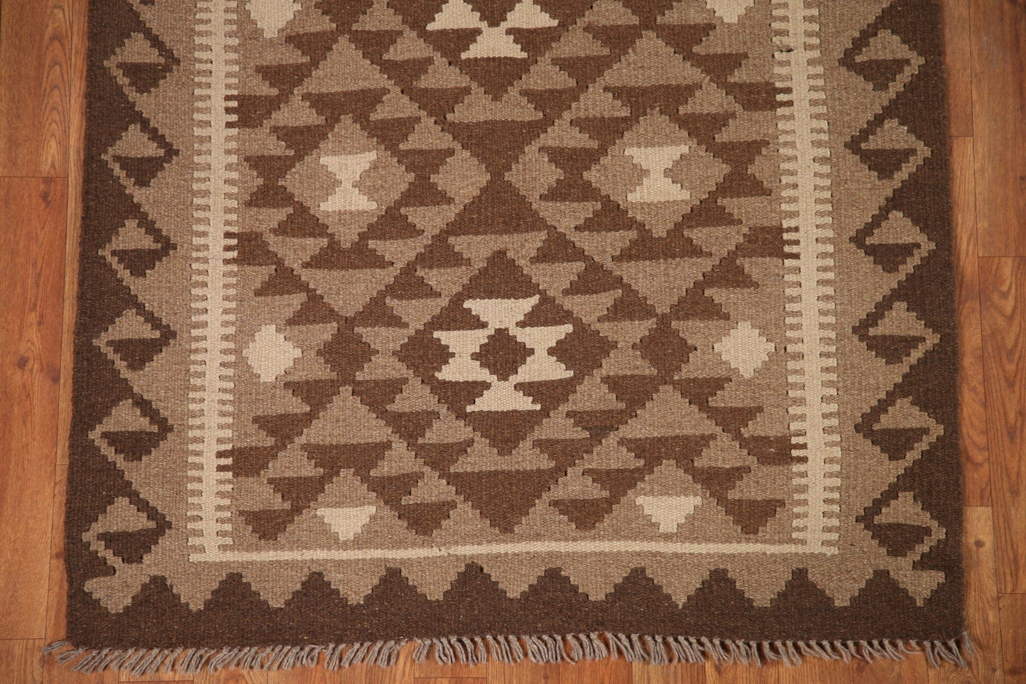 Brown Wool Kilim Oriental Area Rug 3x5