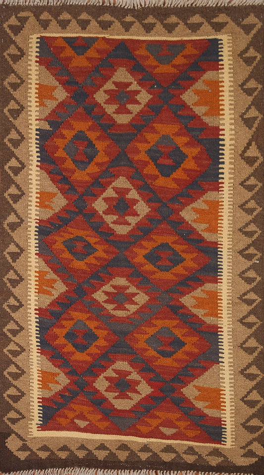 Reversible Wool Kilim Oriental Area Rug 3x5