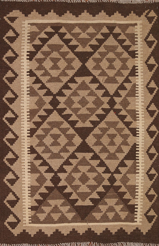 Reversible Wool Kilim Area Rug 3x5