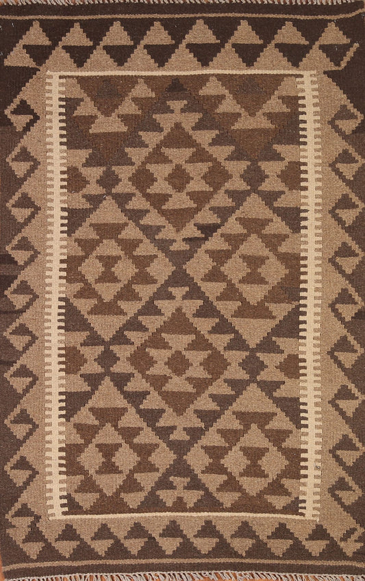 Reversible Wool Kilim Area Rug 3x5