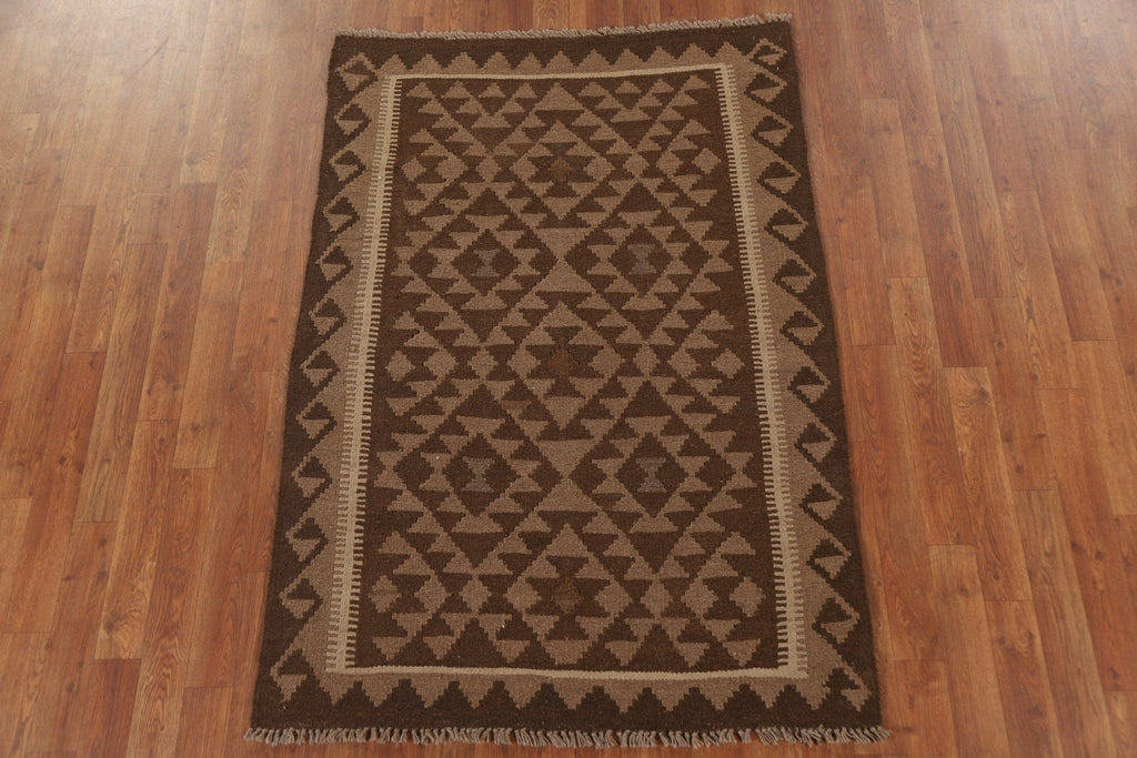 Reversible Wool Kilim Area Rug 3x5