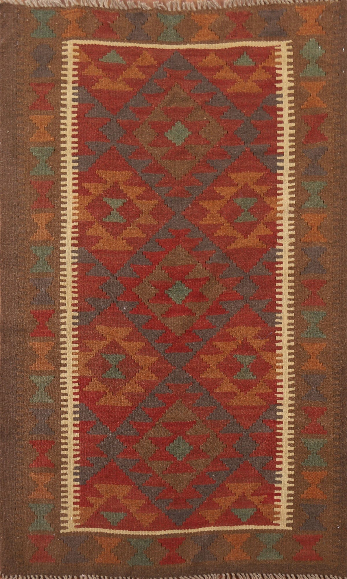 Reversible Wool Kilim Oriental Area Rug 3x5