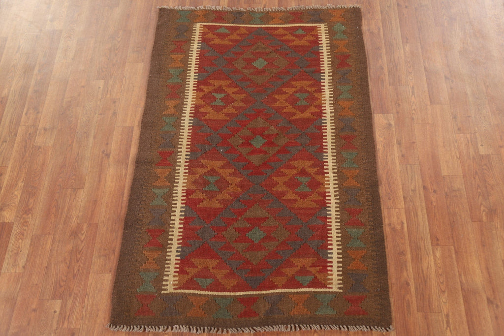 Reversible Wool Kilim Oriental Area Rug 3x5