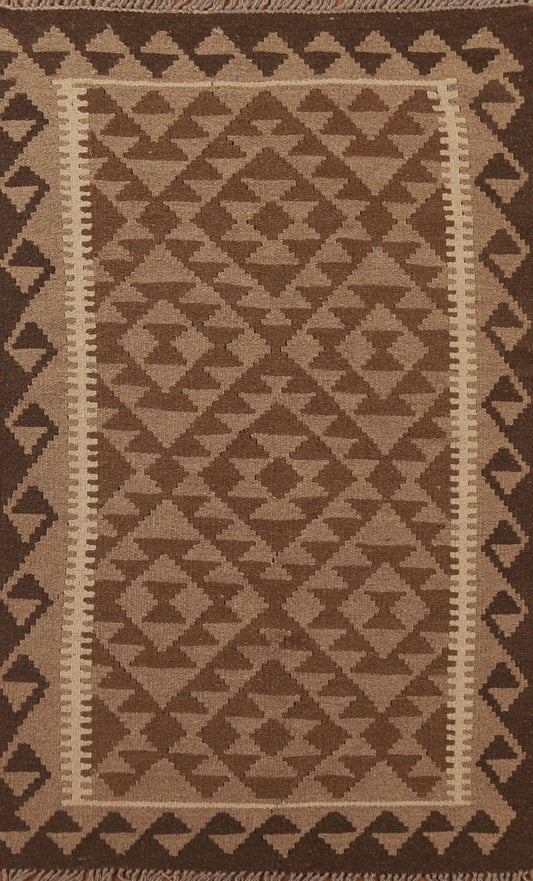 Brown Kilim Reversible Area Rug 3x5