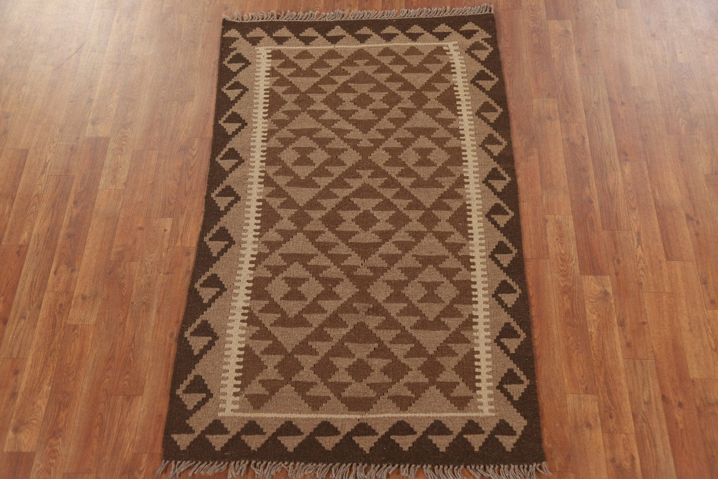 Brown Kilim Reversible Area Rug 3x5