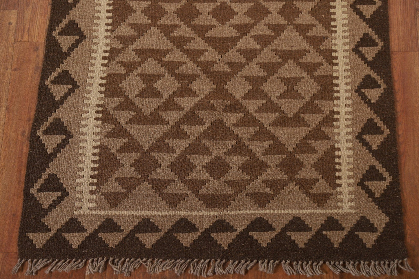 Brown Kilim Reversible Area Rug 3x5