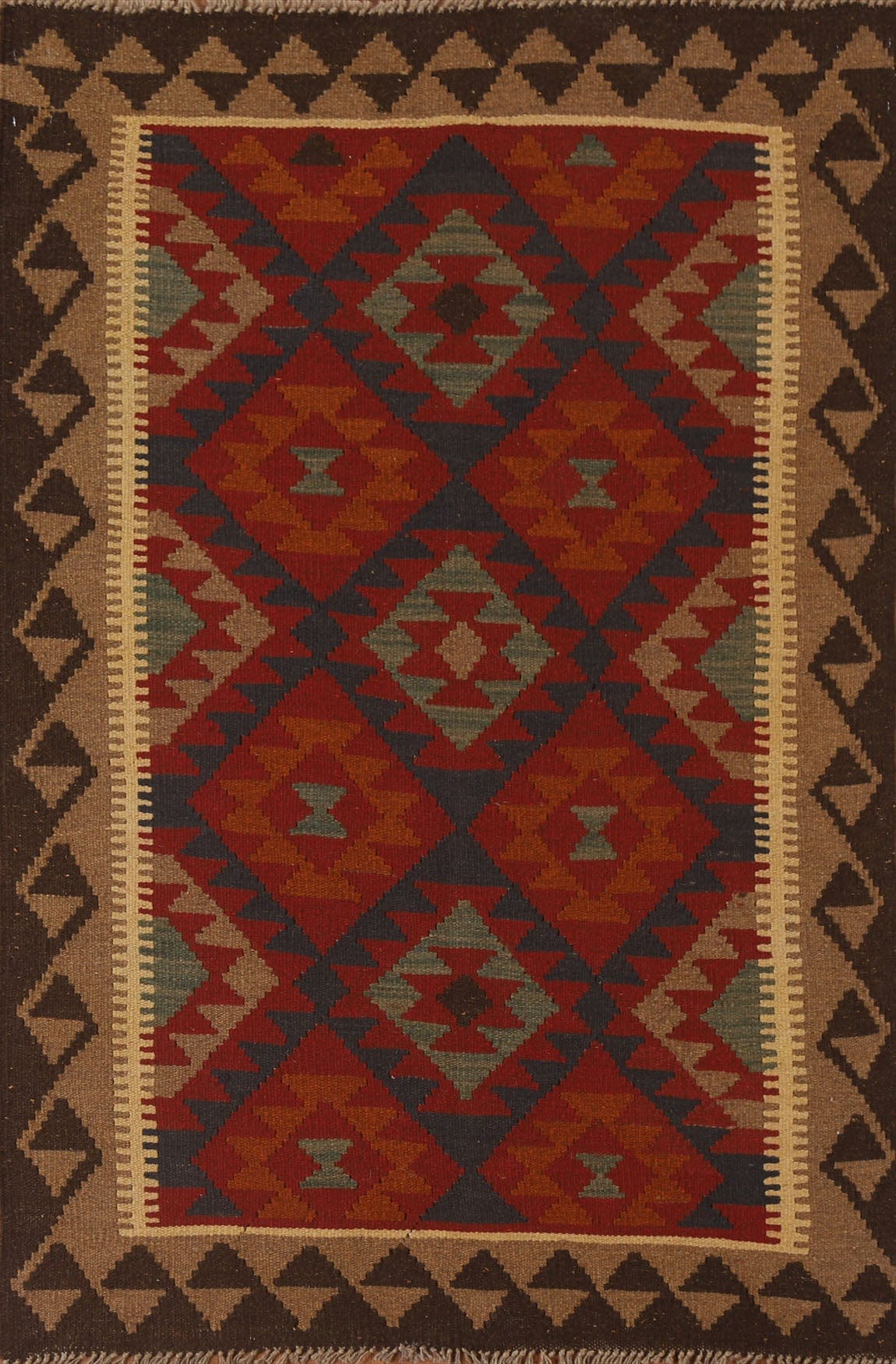 Reversible Wool Kilim Oriental Area Rug 4x6