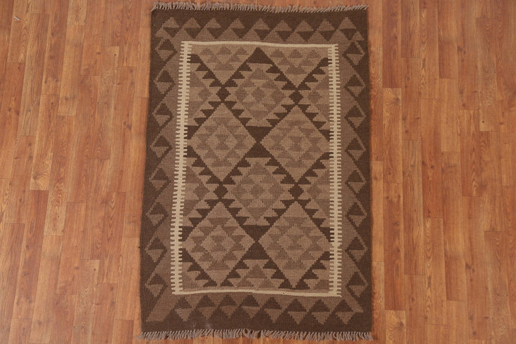 Reversible Wool Kilim Oriental Area Rug 3x5