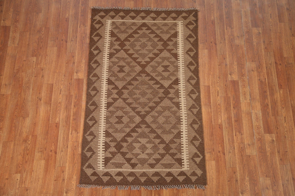 Reversible Wool Kilim Area Rug 3x5