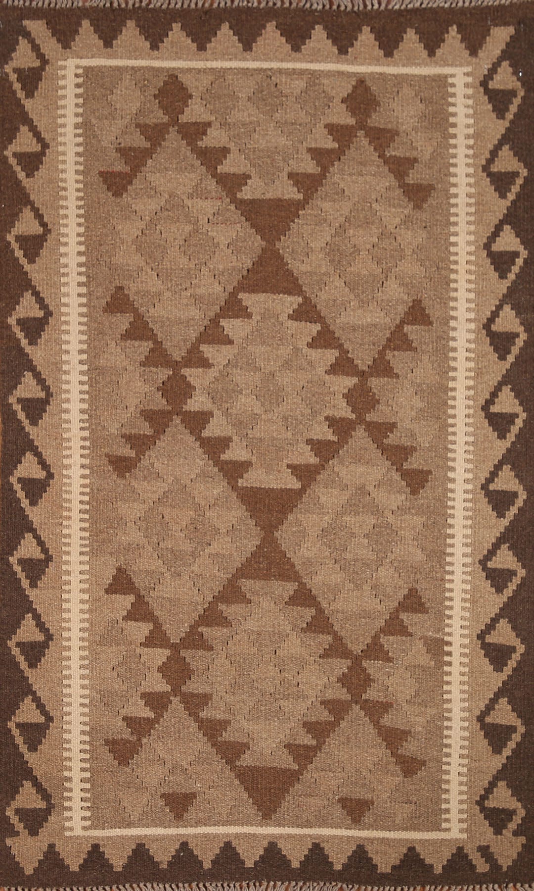 Reversible Brown Kilim Oriental Area Rug 3x5