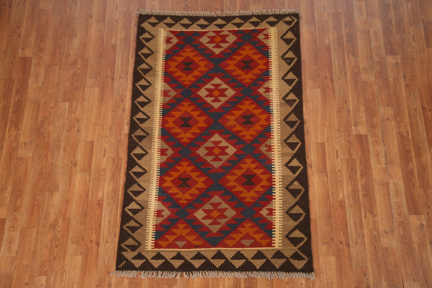 Reversible Wool Kilim Oriental Area Rug 3x5