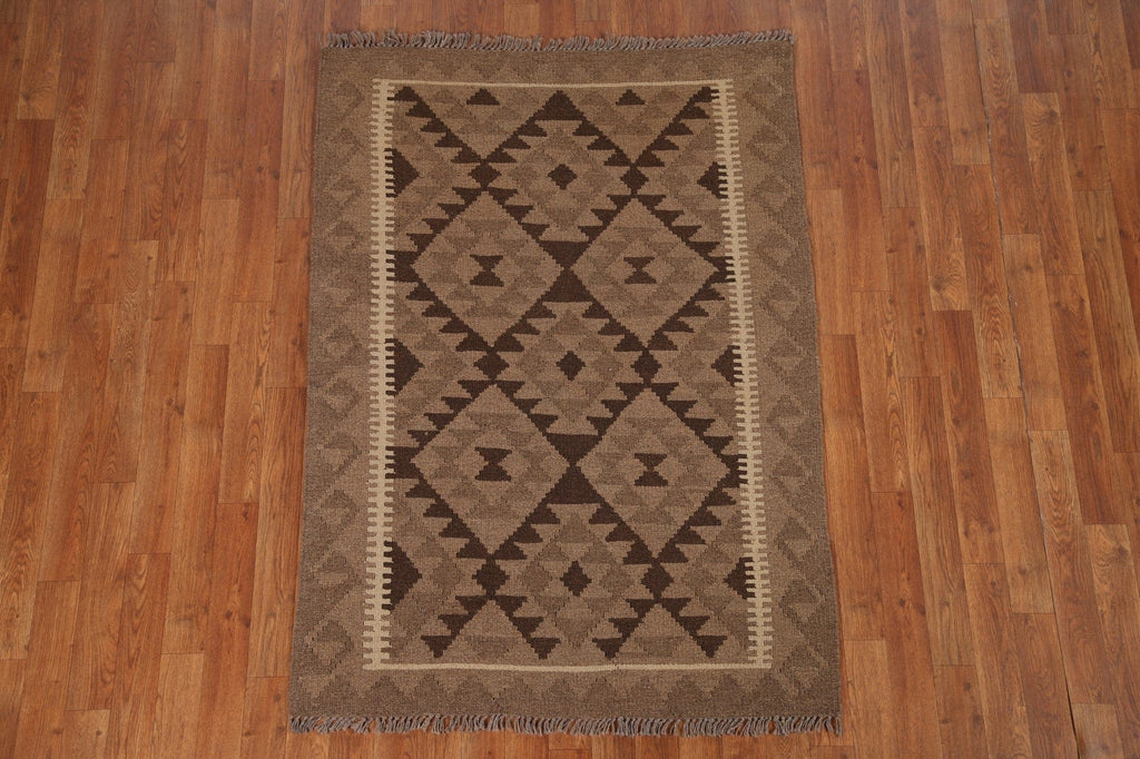 Reversible Wool Kilim Oriental Rug 4x5