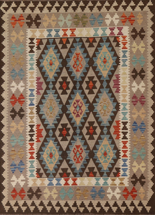 Reversible Wool Kilim Oriental Area Rug 6x8