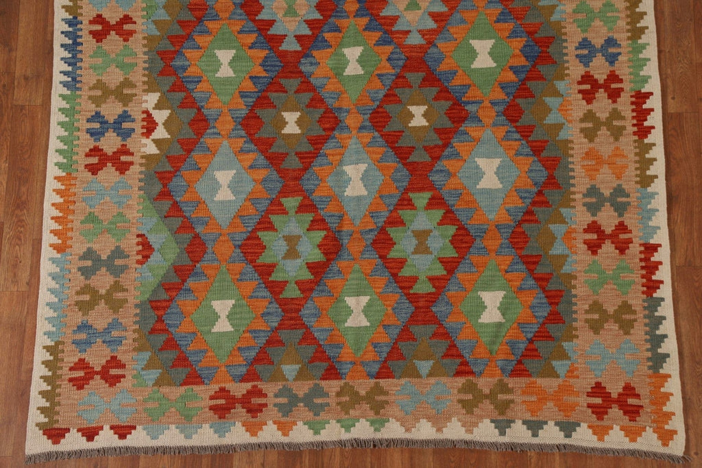 Colorful Kilim Reversible Area Rug 6x8