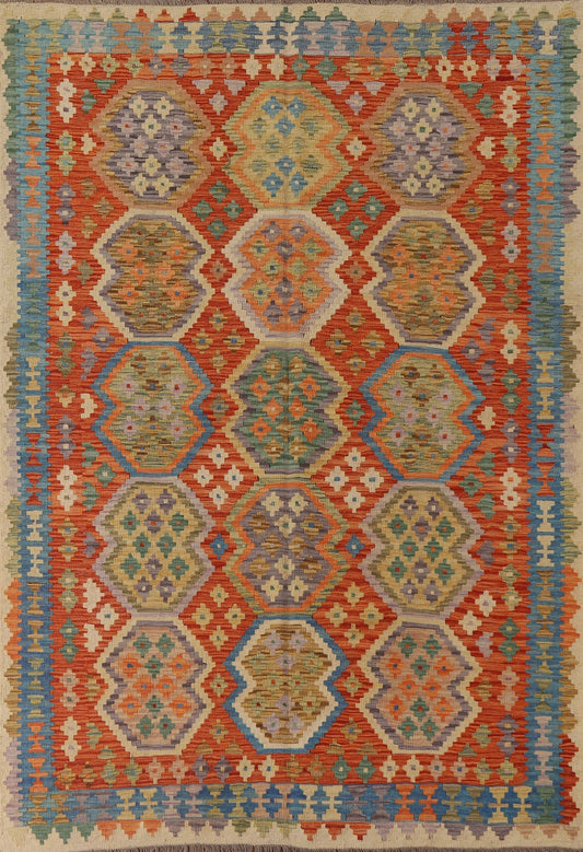 Colorful Kilim Reversible Area Rug 6x8