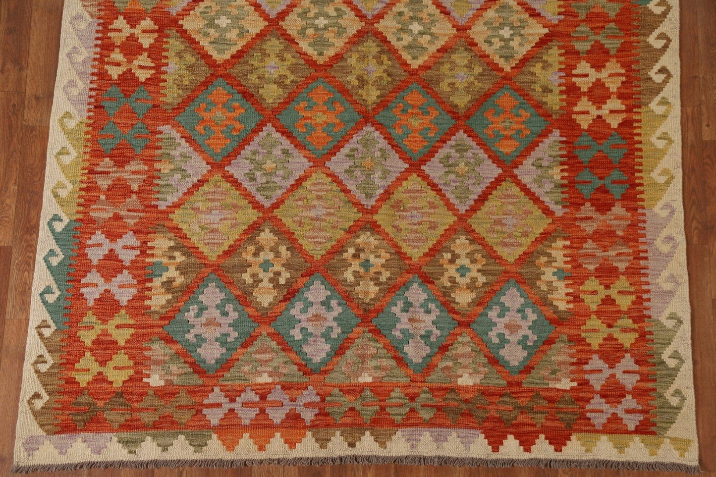 Colorful Reversible Kilim Oriental Area Rug 6x8