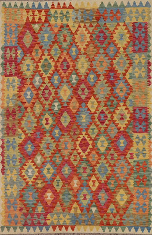 Geometric Kilim Reversible Area Rug 6x8