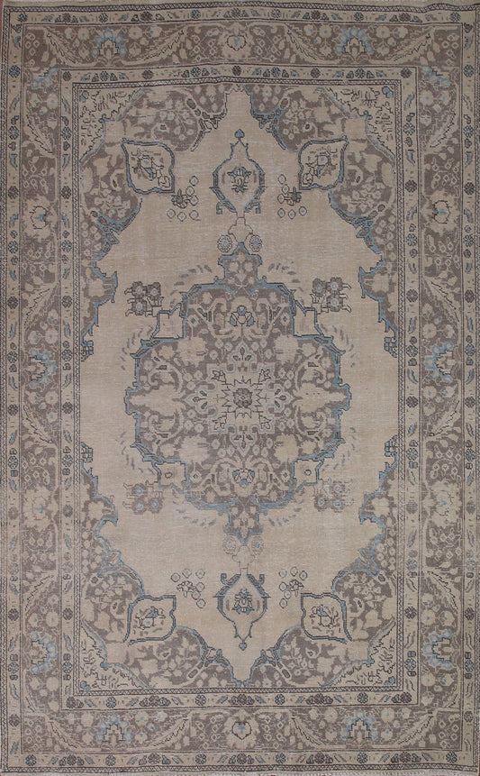 Distressed Tabriz Persian Area Rug 6x9