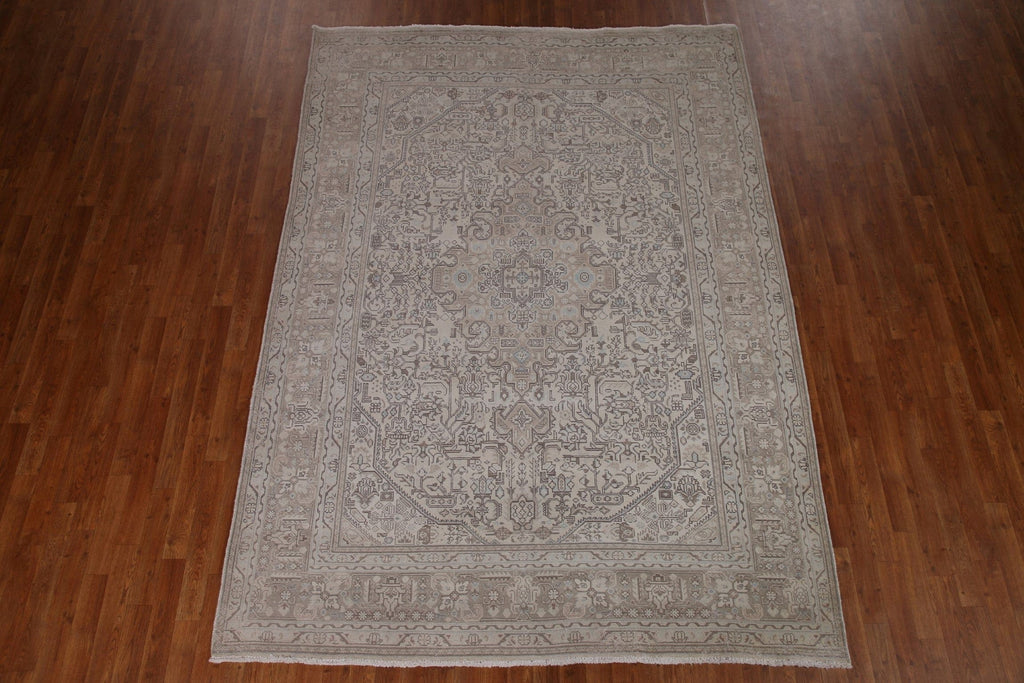 Distressed Tabriz Persian Area Rug 7x10