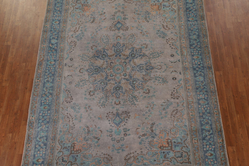 Distressed Over-Dyed Tabriz Persian Area Rug 8x11