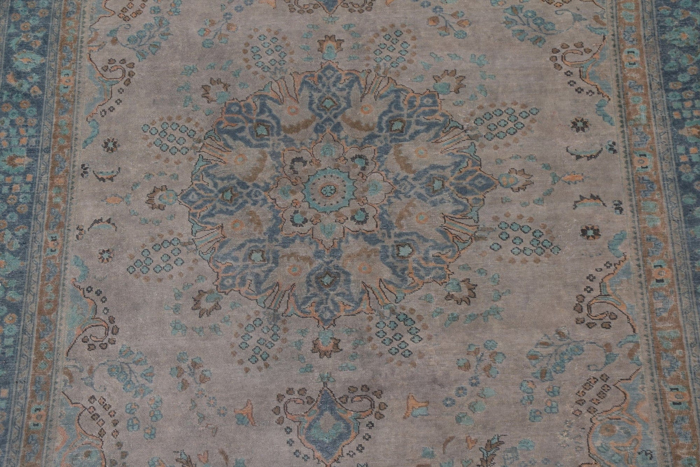 Distressed Over-Dyed Tabriz Persian Area Rug 8x11