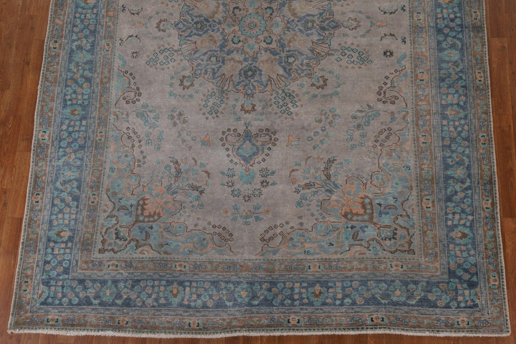 Distressed Over-Dyed Tabriz Persian Area Rug 8x11