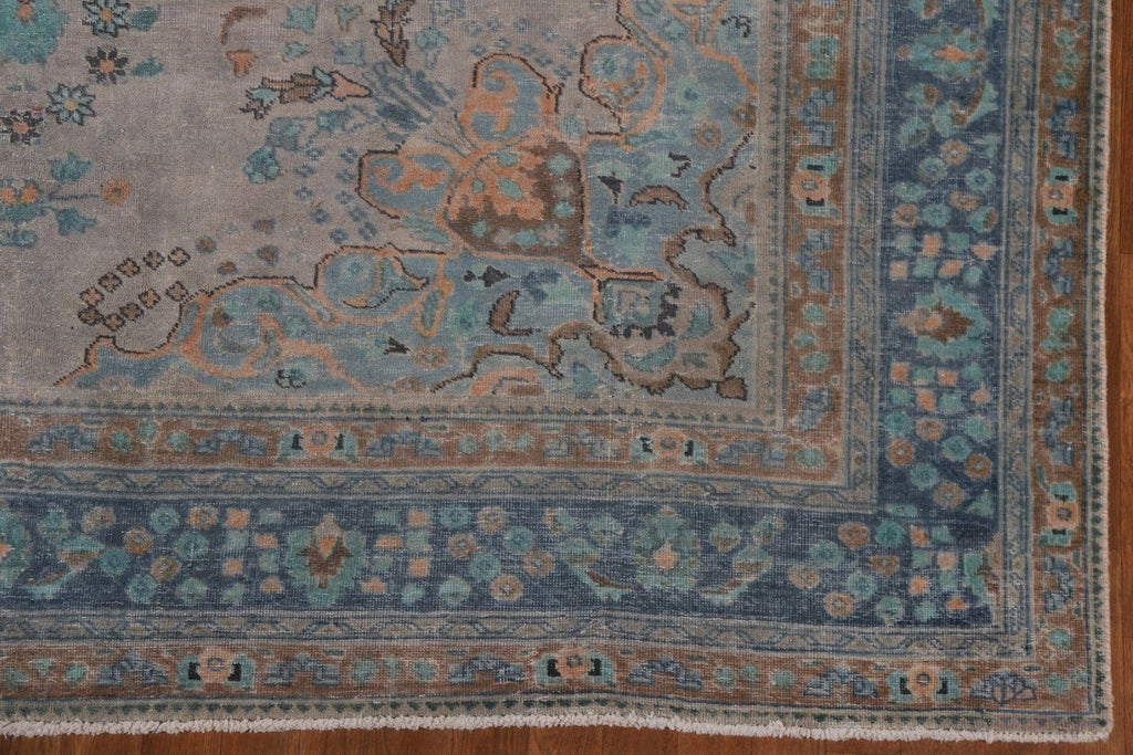 Distressed Over-Dyed Tabriz Persian Area Rug 8x11