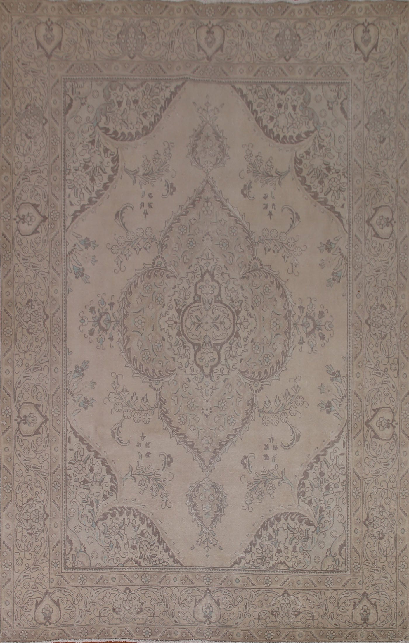 Distressed Floral Tabriz Persian Area Rug 8x11