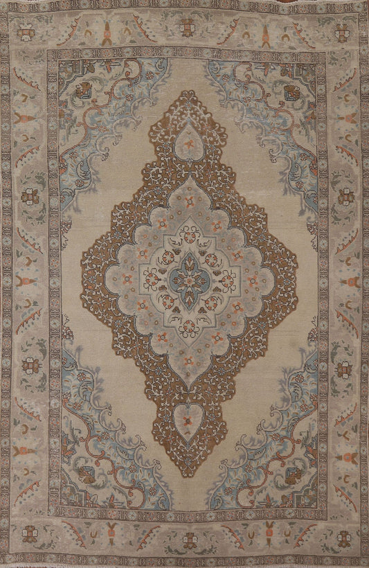 Distressed Tabriz Persian Area Rug 7x10