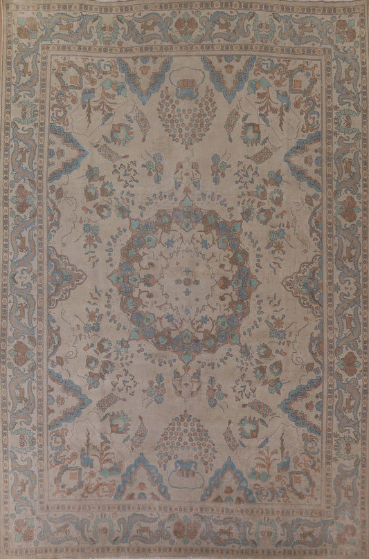 Distressed Tabriz Persian Area Rug 10x13